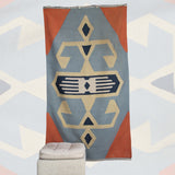 Curated Vintage Oushak Kilim - 4x7 ft | Handmade Blue Turkish Rug for Bedroom