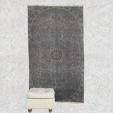 Vintage Handmade Oushak Rug - 4x7 ft | Gray Overdyed Turkish Carpet for Area