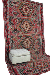 Curated Vintage Kilim Rug - 5x11 ft | Handmade Oriental Area Rug for Living Room