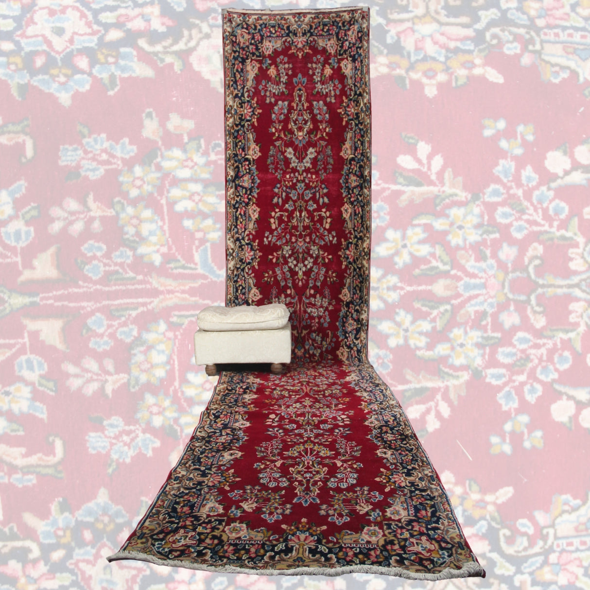 Curated Vintage Red Runner - 3x16 ft | Handmade Turkish Rustic Carpet for Hallway