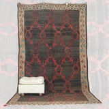 Oversize Vintage Brown Kilim - 6x10 ft | Handmade Bohemian Turkish Rug