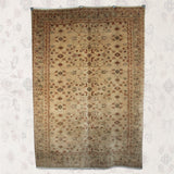 Handmade Wool Oushak Rug - 5x7 ft | Vintage Turkish Accent Carpet for Living Room