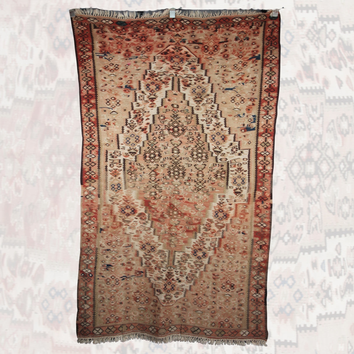 Curated Vintage Oriental Kilim - 4x6 ft | Wool Handmade Turkish Rug for Area