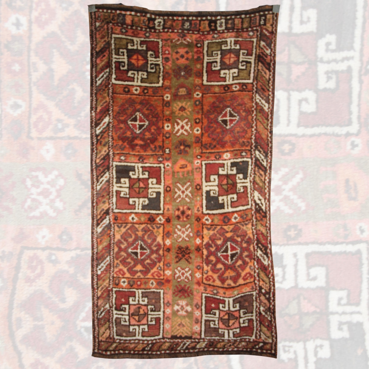 Curated Primitive Wool Rug - 2x5 ft | Handmade Vintage Anatolian Carpet