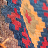 Curated Antique Kilim Rug - 5x5 ft | Old Anatolian Handmade Carpet