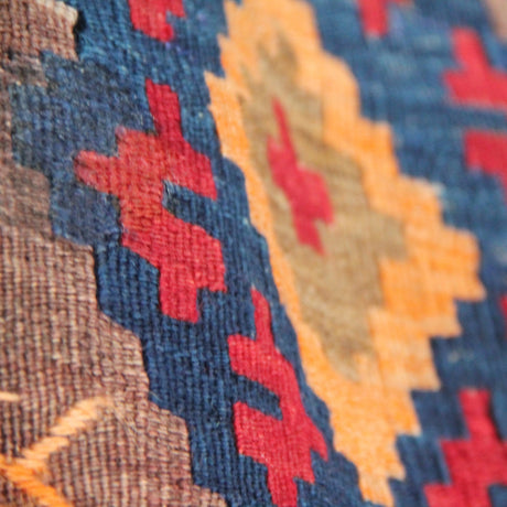 Curated Antique Kilim Rug - 5x5 ft | Old Anatolian Handmade Carpet