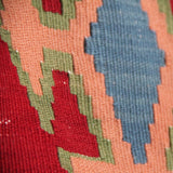 Vintage Red Handmade Kilim - 4x9 ft | Wool Southwestern Boho Rug for Area
