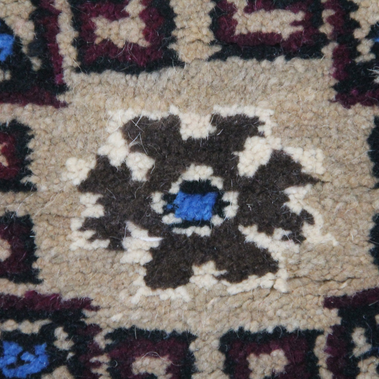 Curated Vintage Wool Rug - 3x6 ft | Brown Floral Handmade Rug for Bedroom Area
