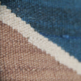 Vintage Wool Flatweave Rug - 3x4 ft | Handmade Aztec Design Blue Kilim