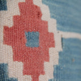 Vintage Blue Handmade Kilim - 3x6 ft | Turkish Tribal Flatweave Rug for Bedroom