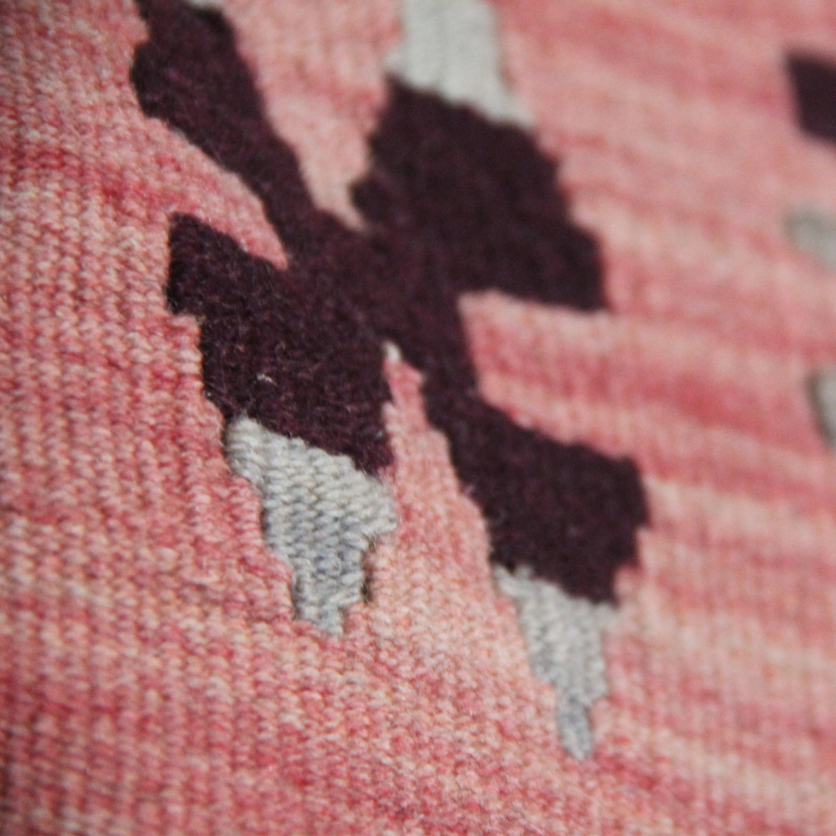 Brown And Pink Kilim - 3x6 ft | Wool Vintage Handmade Rug with Bohemian Style