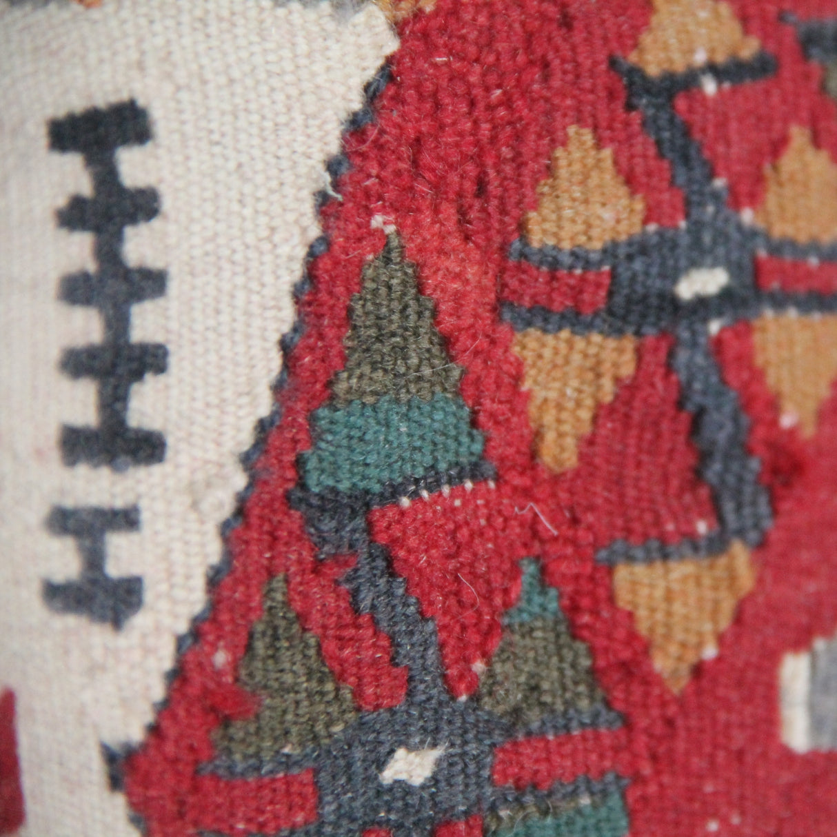 Vintage Curated Turkish Kilim - 4x8 ft | Wool Anatolian Red Boho Rug for Area