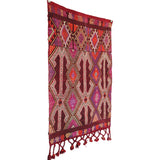 Vintage Tribal Kilim Rug - 3x5 ft | Red Rustic Turkish Rug for Area