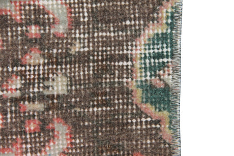 Vintage Red Turkish Runner - 3x11 ft | Handmade Wool Antique Carpet for Hallway