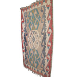 Vintage Handmade Wool Rug - 3x5 ft | Turkish Flatweave Boho Kilim for Area