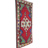 Vintage Handmade Red Carpet - 2x5 ft | Wool Rustic Turkish Area Rug