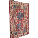 Vintage Flatweave Boho Kilim - 3x5 ft | Handmade Tribal Turkish Rug for Area