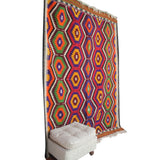 Curated Vintage Kilim Rug - 5x8 ft | Red Geometric Turkish Carpet for Area