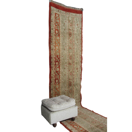 Vintage Curated Oushak Rug - 2x11 ft | Handmade Wool Turkish Runner for Hallway