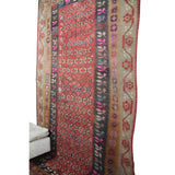 Vintage Curated Antique Kilim - 5x9 ft | Handmade Red Floral Turkish Rug