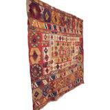 Curated Antique Kilim Rug - 5x5 ft | Old Anatolian Handmade Carpet