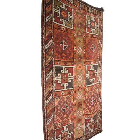 Curated Primitive Wool Rug - 2x5 ft | Handmade Vintage Anatolian Carpet