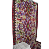 Vintage Handmade Turkish Kilim - 5x10 ft | Red Geometric Bohemian Rug for Area