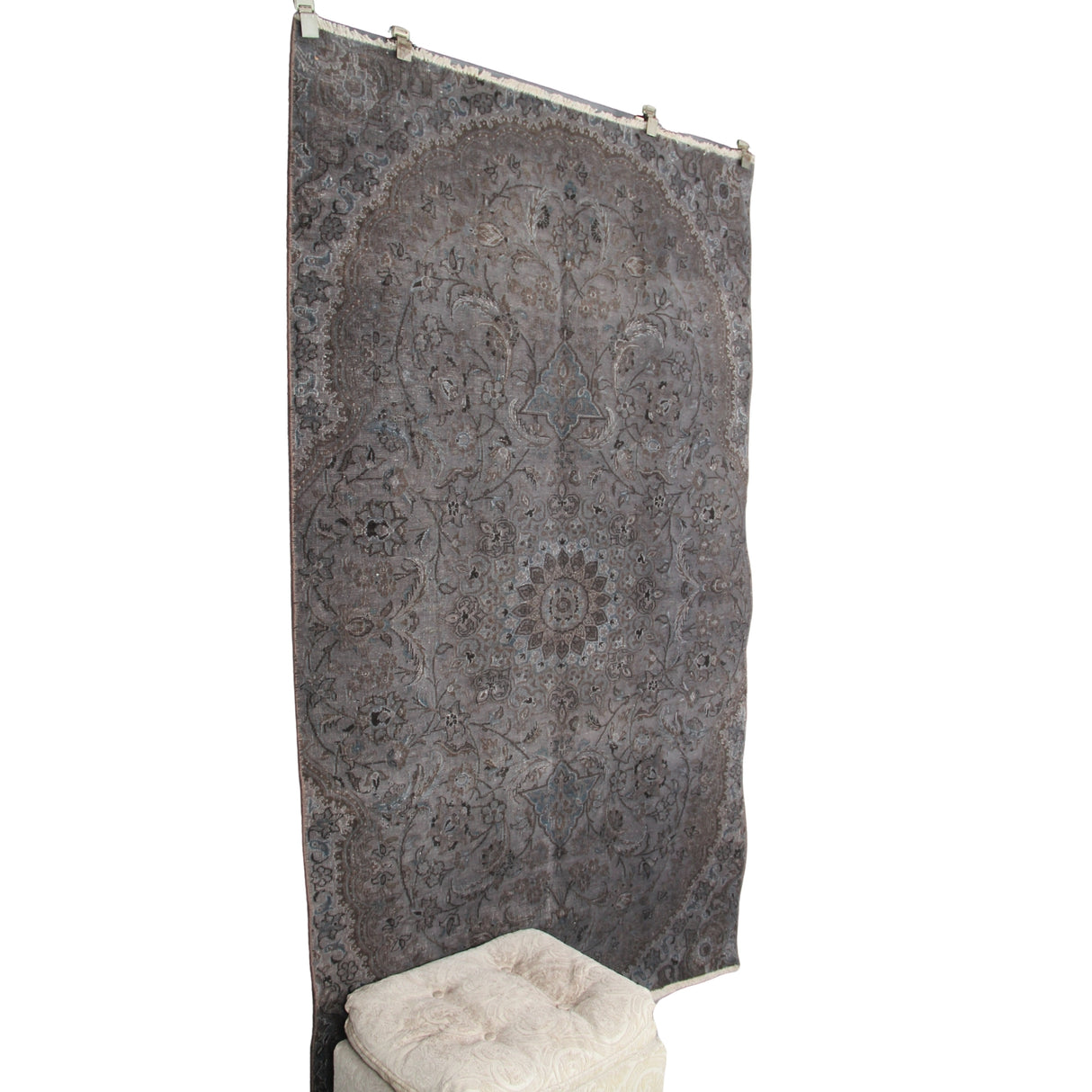 Vintage Handmade Oushak Rug - 4x7 ft | Gray Overdyed Turkish Carpet for Area