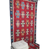 Vintage Red Handmade Kilim - 4x9 ft | Wool Southwestern Boho Rug for Area
