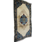 Vintage Beige Oushak Rug - 3x5 ft | Handmade Rustic Turkish Carpet for Area