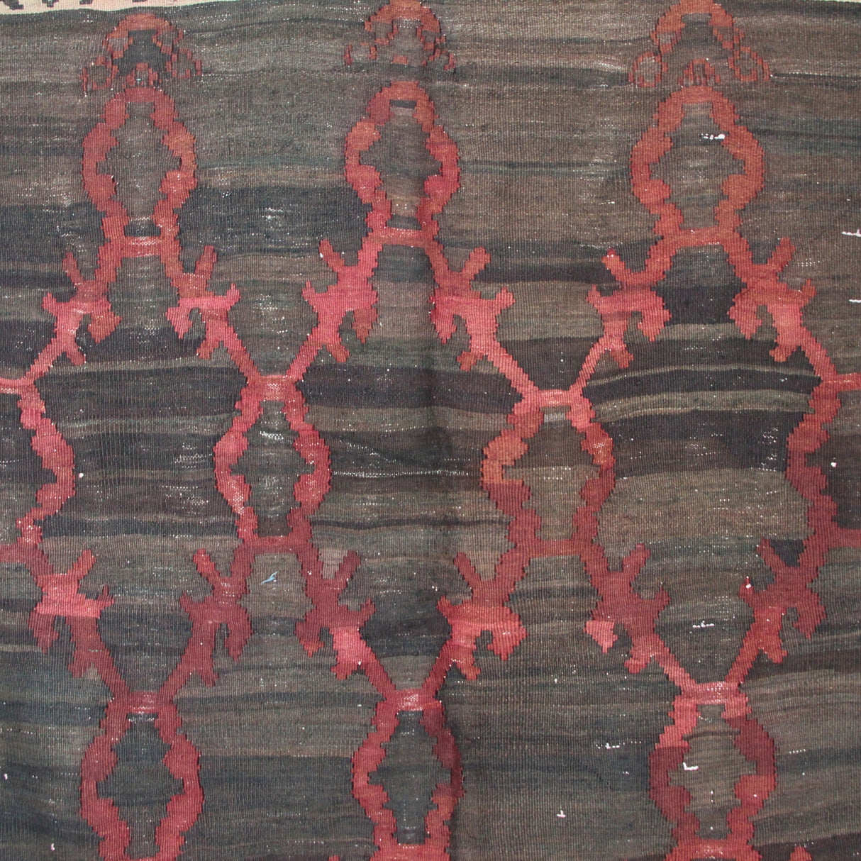 Oversize Vintage Brown Kilim - 6x10 ft | Handmade Bohemian Turkish Rug