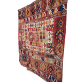 Curated Antique Kilim Rug - 5x5 ft | Old Anatolian Handmade Carpet