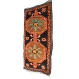 Curated Black Vintage Rug - 2x4 ft | Handmade Rustic Turkish Carpet for Entryway