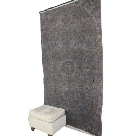 Vintage Handmade Oushak Rug - 4x7 ft | Gray Overdyed Turkish Carpet for Area