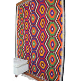 Curated Vintage Kilim Rug - 5x8 ft | Red Geometric Turkish Carpet for Area