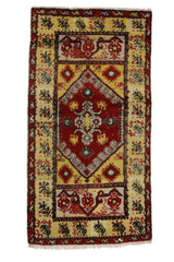 Yün El Dokuma Vintage Halı / Girik 75 x 142 cm