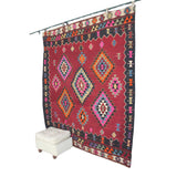 Vintage Red Turkish Kilim - 5x7 ft | Handmade Tribal Boho Rug for Living Room