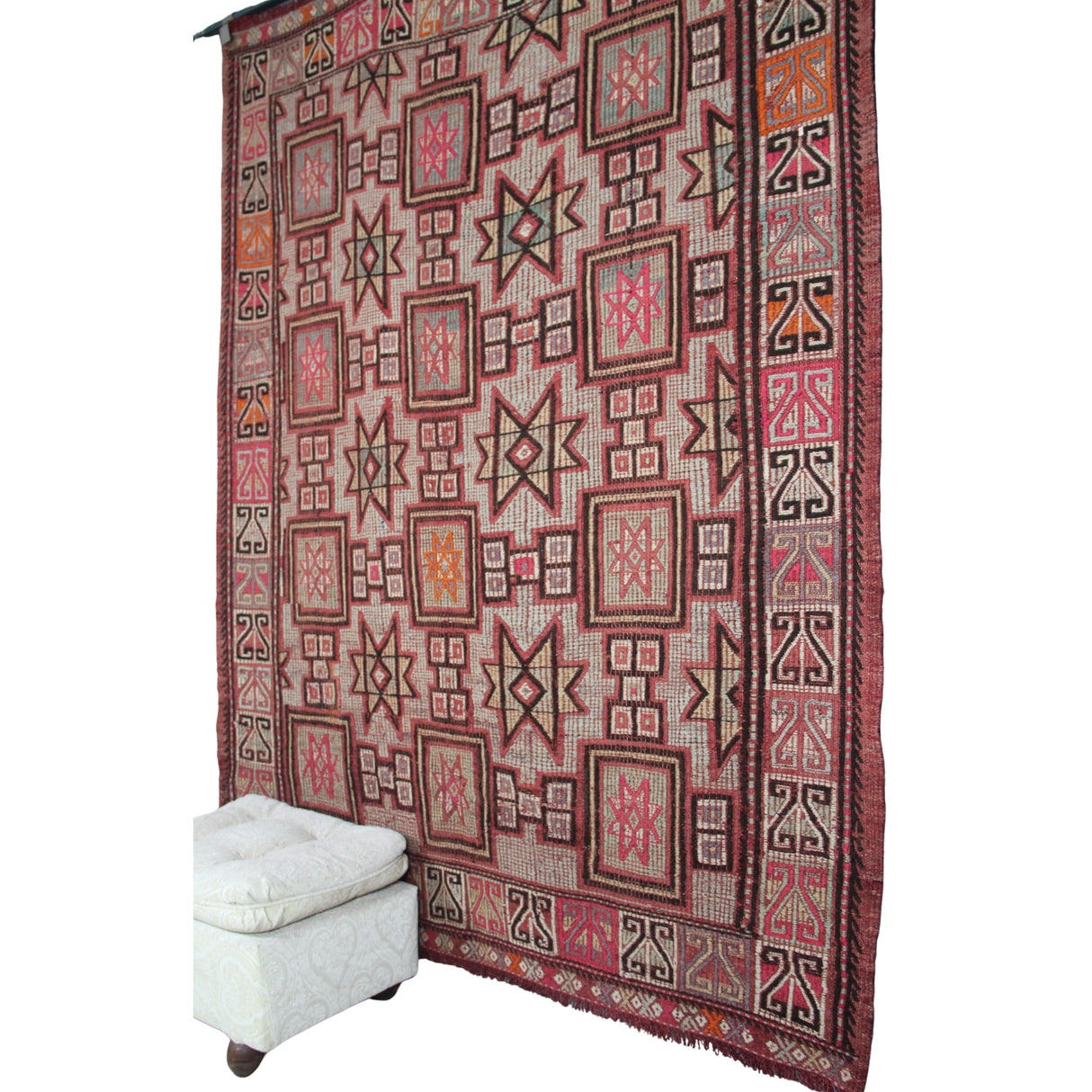 Curated Vintage Kilim Rug - 5x7 ft | Wool Handmade Turkish Rug for Living Room