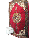 Curated Vintage Handmade Rug - 5x8 ft | Red Antique Anatolian Carpet for Area