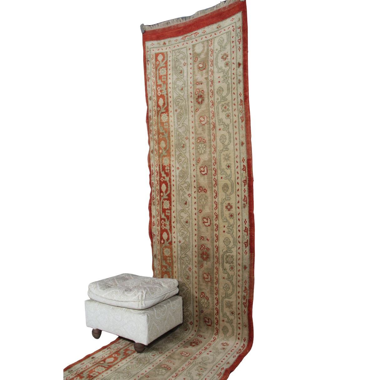 Vintage Curated Oushak Rug - 2x11 ft | Handmade Wool Turkish Runner for Hallway