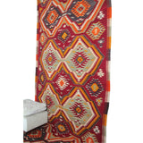 Vintage Red Southwestern Rug - 4x9 ft | Handmade Anatolian Rustic Kilim