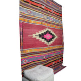 Vintage Handmade Turkish Kilim - 5x7 ft | Wool Bohemian Accent Area Carpet