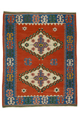 El Dokuma Vintage Yün Kilim / Aktoprak 154 x 197 cm