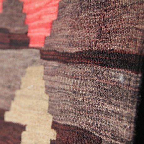 Brown Vintage Wool Kilim - 6x11 ft | Oversize Turkish Area Rug for Living Room