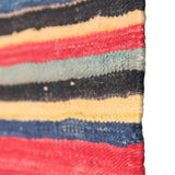 Vintage Striped Red Kilim - 5x8 ft | Bohemian Tribal Turkish Rug for Area