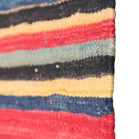 Vintage Striped Red Kilim - 5x8 ft | Bohemian Tribal Turkish Rug for Area