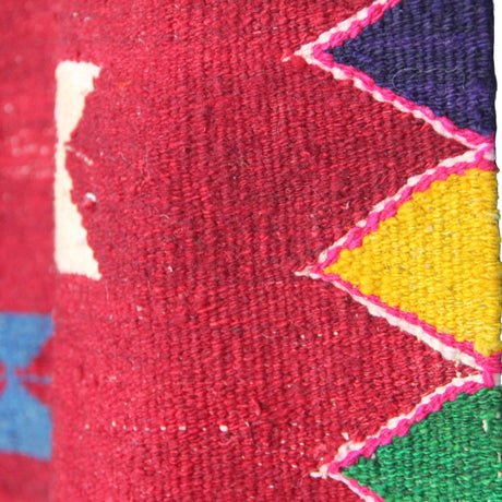 Red Vintage Tribal Kilim - 5x7 ft | Handmade Wool Turkish Rug for Bedroom