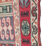 Vintage Soumak Kilim Rug - 3x3 ft | Wool Handmade Rustic Carpet for Area