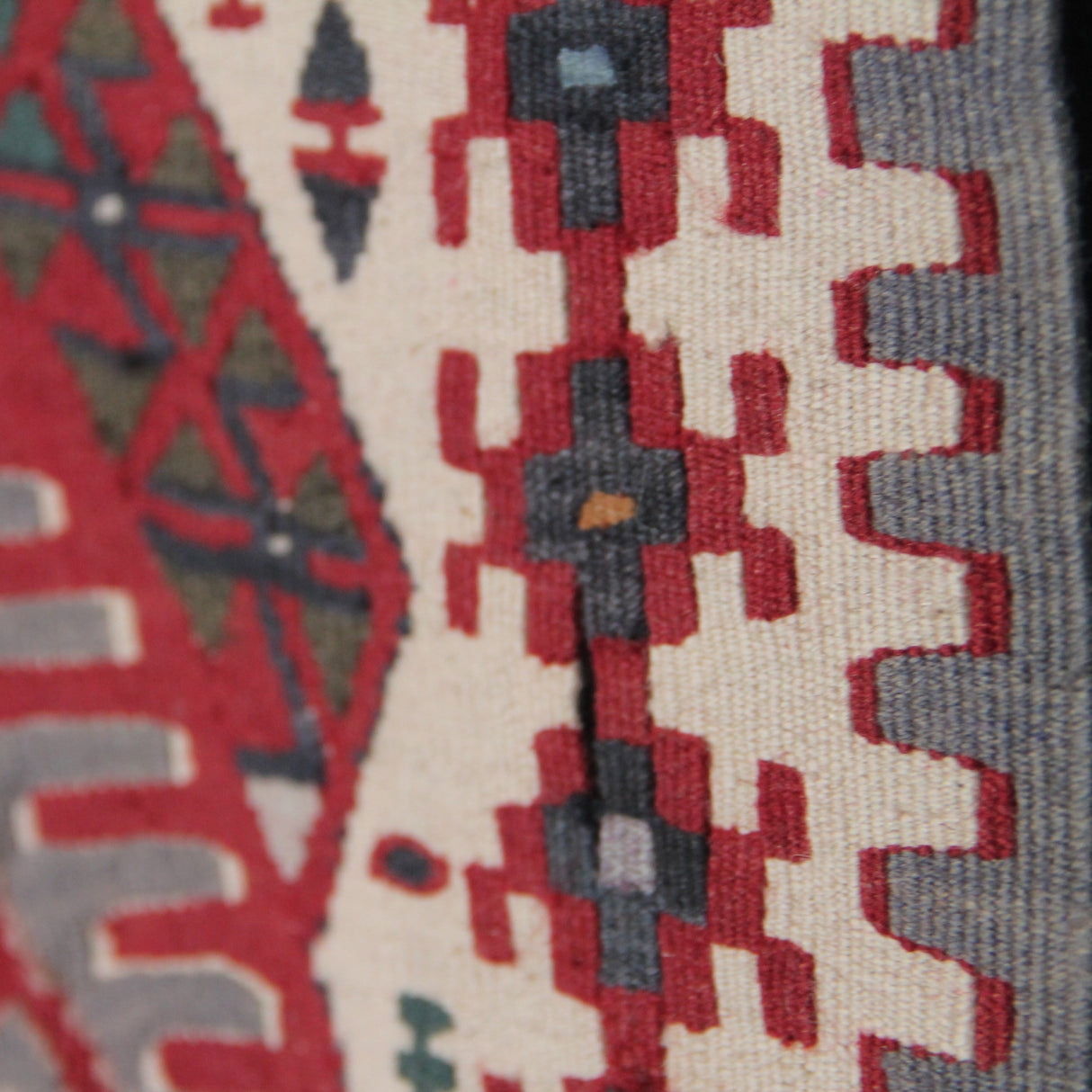 Vintage Curated Turkish Kilim - 4x8 ft | Wool Anatolian Red Boho Rug for Area