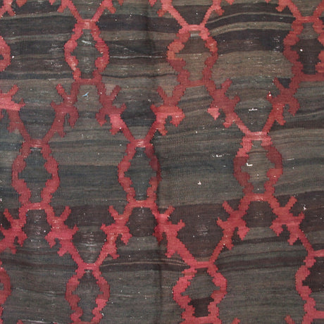 Oversize Vintage Brown Kilim - 6x10 ft | Handmade Bohemian Turkish Rug